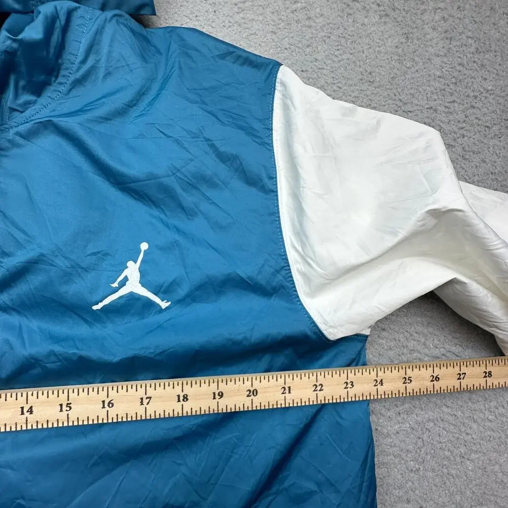 Nike 483288-482 Air Jordan Varsity Hoodie Snap Button Windbreaker Men Large Blue